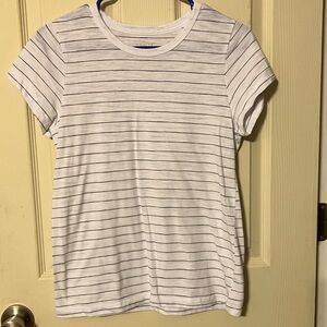 Striped White and Black Women's Top